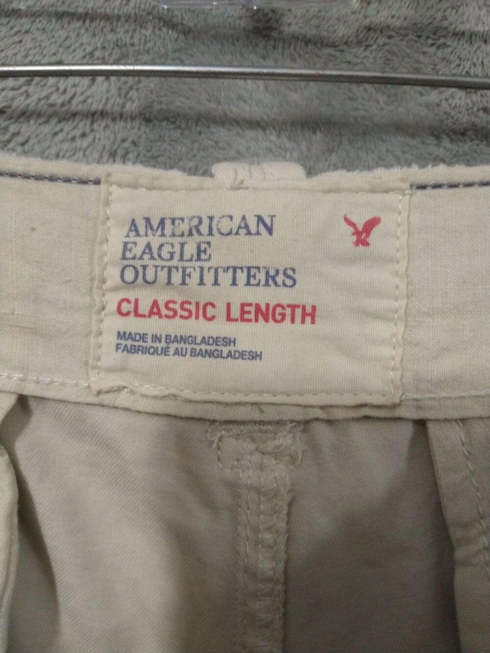 American Eagle Shorts Mens 32 x 11 Beige Cargo Classic Fit Baggy Stater Grunge - Picture 7 of 9